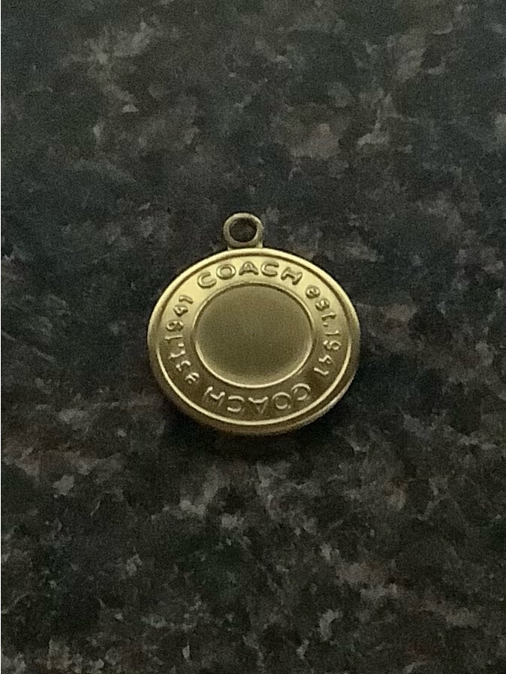 Coach New Brushed Gold-Tone Metal Medallion Keychain Charm Hang Tag